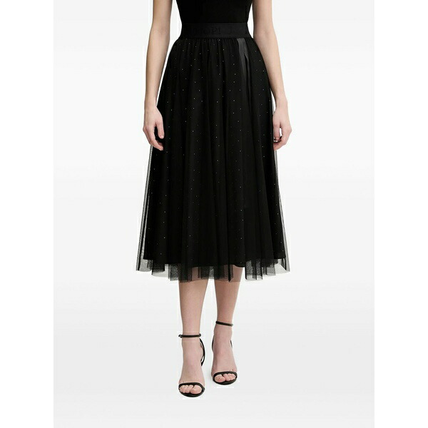 ジョープ レディース スコート ボトムス Ribbon embellished MIDI skirt Black