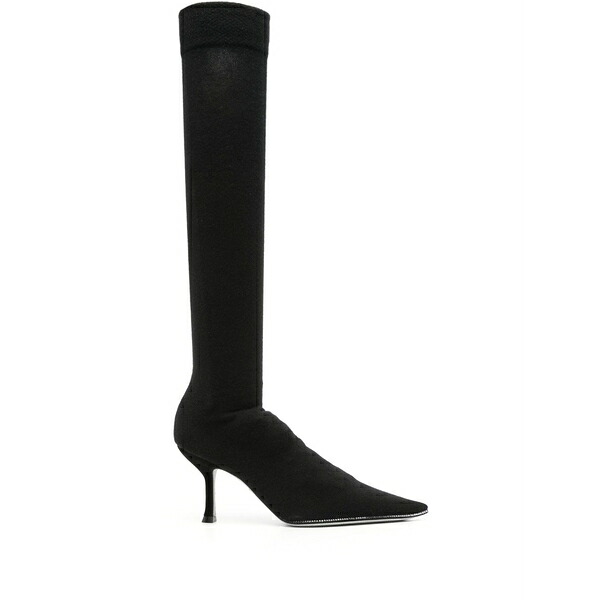 レネカオヴィラ レディース ブーツ シューズ 70mm crystal-embellished knitted boots Black|asty