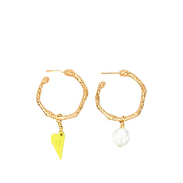 フォルテ フォルテ レディース ピアス&イヤリング アクセサリー Heart-charm hoop earrings Gold|asty
