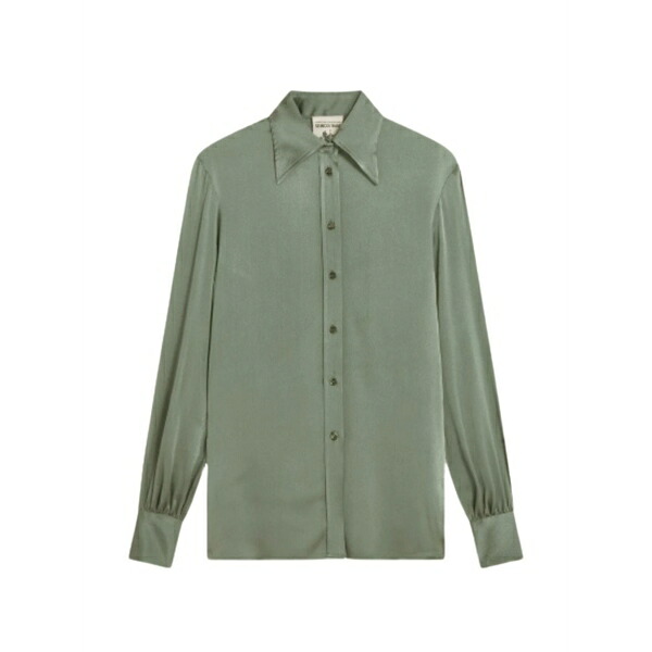 セミクチュール レディース プルオーバー トップス Tie-fastening shirt Green