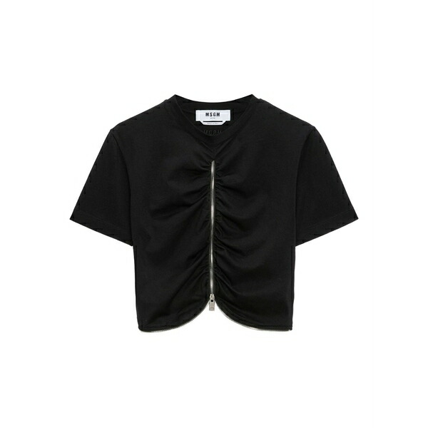 エムエスジイエム レディース プルオーバー トップス Zip-up top Black