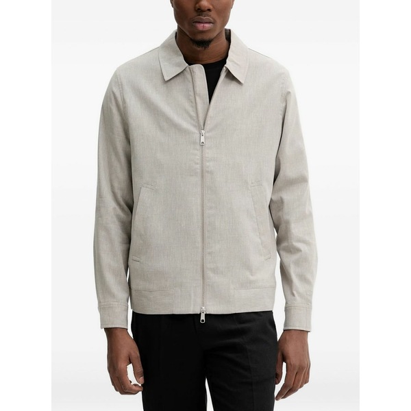 レ ドゥ メンズ 上衣＆上衣 アウター Zip-front collared jacket Neutrals