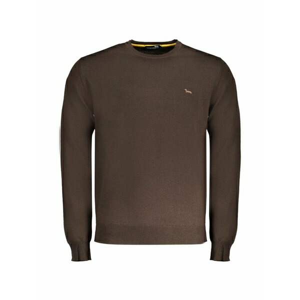 ハーモント \u0026 知恵袋 メンズ 編み物\u0026スウェーター アウター Logo-embroidered crew-neck sweater Brown