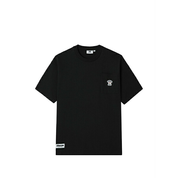 黒茶 メンズ ティーシャツ トップス Bear-patch t-shirt Black
