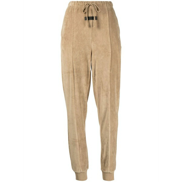 エフオージーエッセンシャルズ レディース 心地よいズボン下 ボトムス Tapered-leg track pants Brown