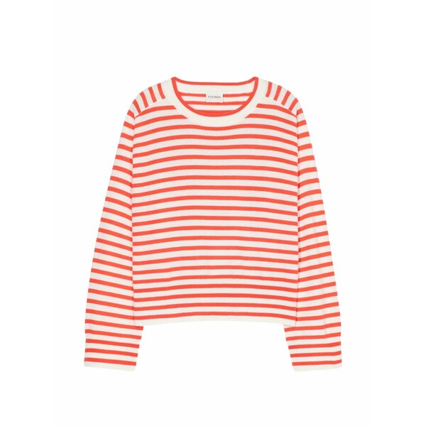 クローズド レディース プルオーバー トップス Striped crew-neck t-shirt Red