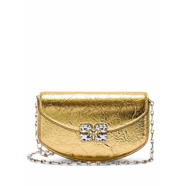 ガニー レディース ショルダーバッグ 御徒面子 Logo-plaque chain cross body bag Gold