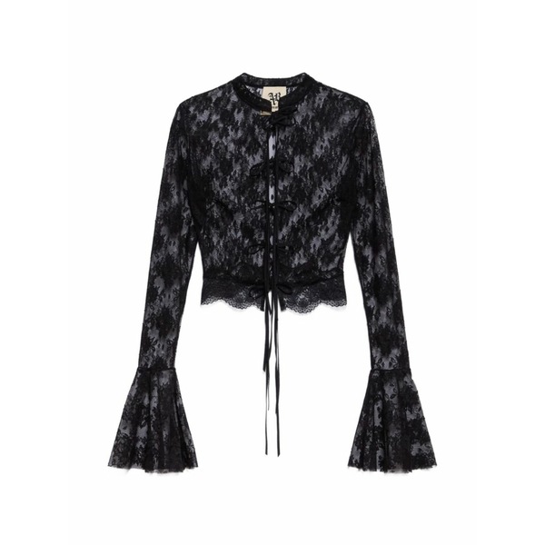 アニエバイ レディース ティーシャツ トップス Chemisette era cropped blouse Black