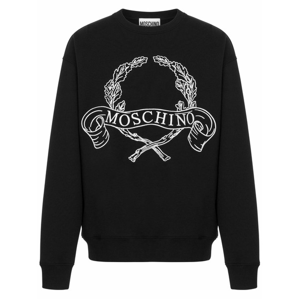 モスキーノ メンズ パーカー・スウェットシャツ アウター Embroidered-logo sweatshirt Black