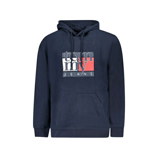 トミー ヒルフィガー メンズ パーカー・スウェットシャツ アウター Logo-print hoodie Blue