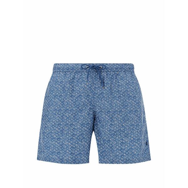 ポールアンドシャーク メンズ 心地好いズボン下 ボトムス Geometric watercolor print swim shorts Blue