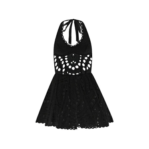 チャロ ルイス イビザ レディース 衣裳 トップス Sandlight broderie-anglaise halterneck dress Black