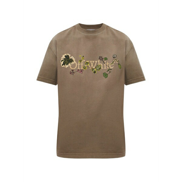 象牙色 レディース ティーシャツ トップス Logo-print t-shirt Neutrals