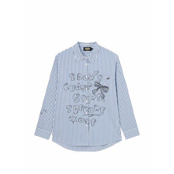 ミニ皮膚軟化剤 レディース プルオーバー トップス Striped graphic-print shirt Blue