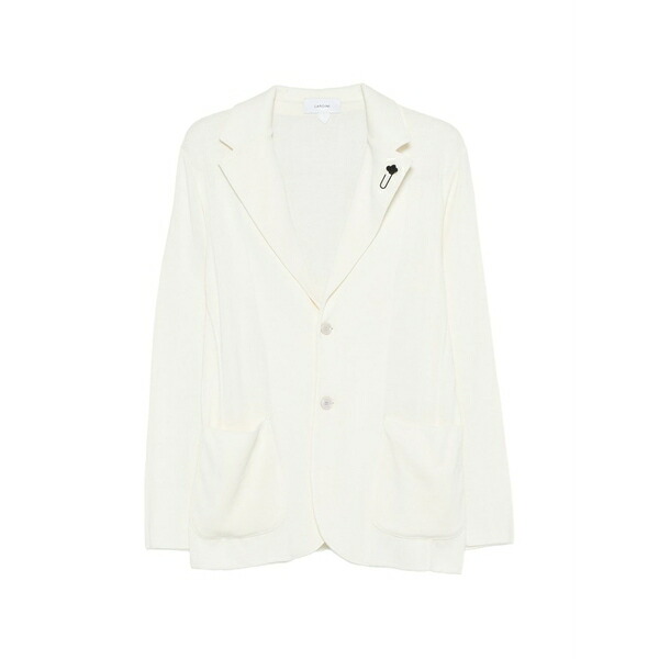 ラルディーニ メンズ ジャケット＆ブルゾン アウター Flower brooch jacket White｜asty