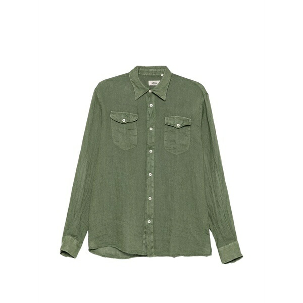 アルテア メンズ プルオーバー トップス Dallas flap-pocket long-sleeve shirt Green