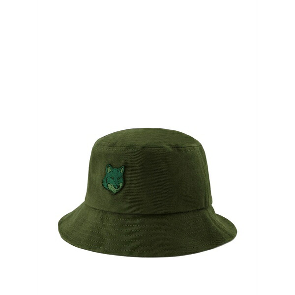 棲み家 狐狸 メンズ かぶり笠 佩び物 Logo-patch bucket hat Green