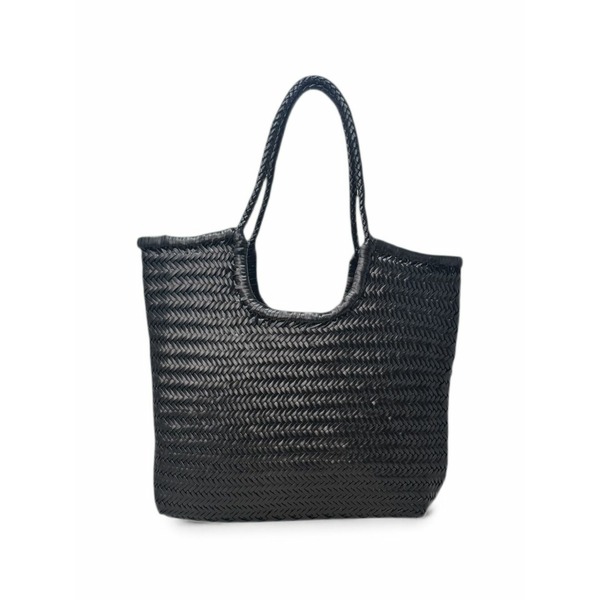 ダナキャラン レディース ショルダーバッグ 御徒面子 Woven shoulder bag Black