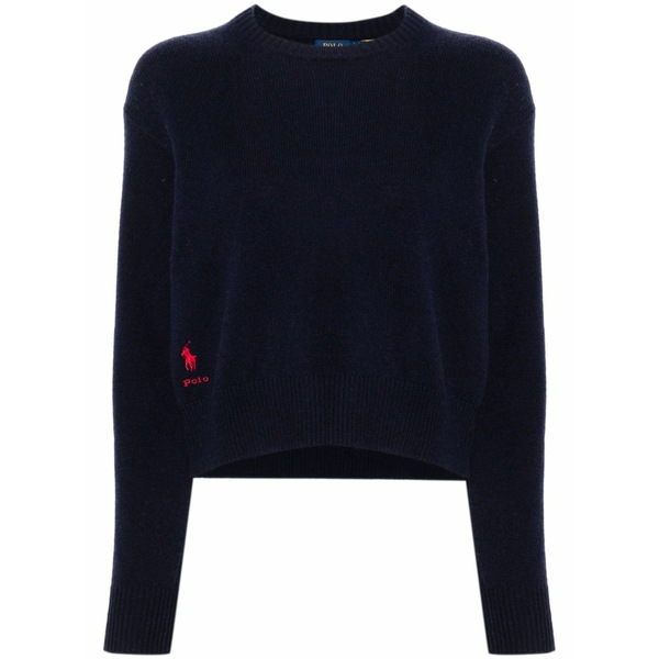 ラルフローレン レディース 編み物\u0026プルオーバー アウター Polo pony-motif sweater Blue