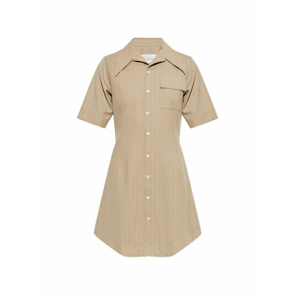意中の女 レディース 衣裳 トップス Pinstripe-pattern wool dress Neutrals