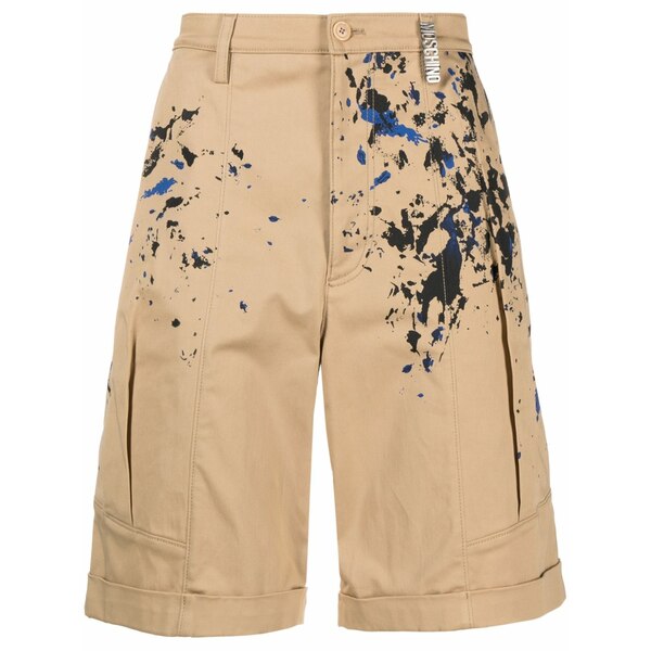 モスキーノ メンズ 心地好いズボン下 ボトムス Painterly-print cotton shorts Brown
