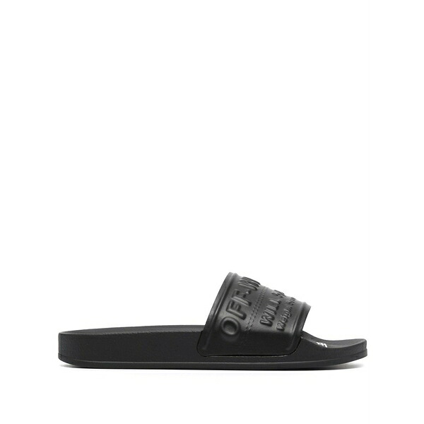 象牙色 レディース サンダル シューズ Embossed pool slides Black