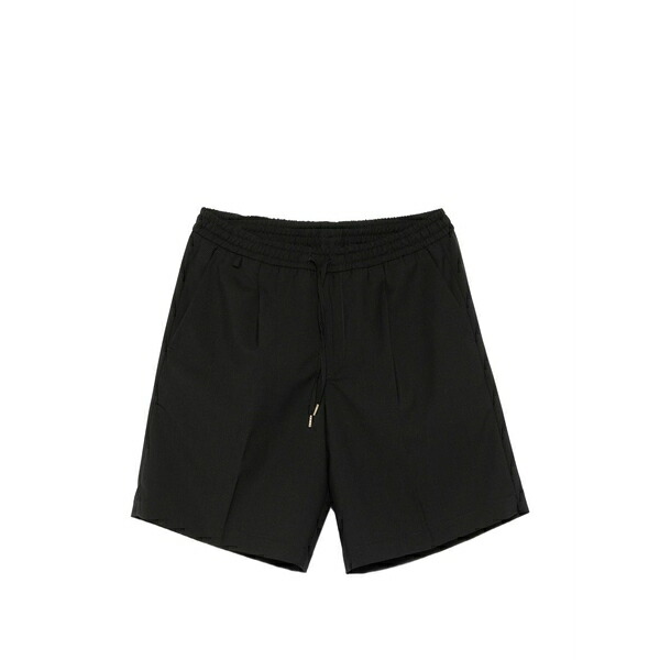 ブリ後押し 1949 メンズ 心地好いズボン下 ボトムス Pleated drawstring shorts Black