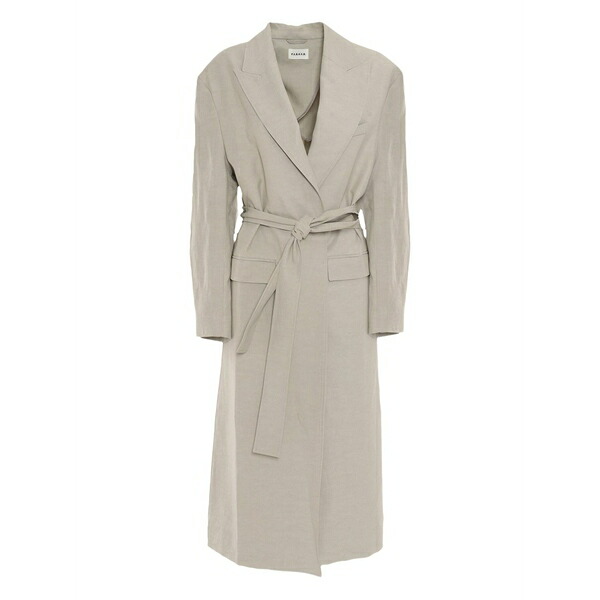 パロッシュ レディース 厚地の外套 アウター Belted trench coat Grey