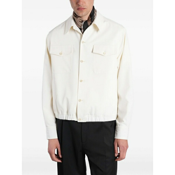 ラルディーニ メンズ 上衣＆上衣 アウター Elasticated-hem button-up jacket Neutrals