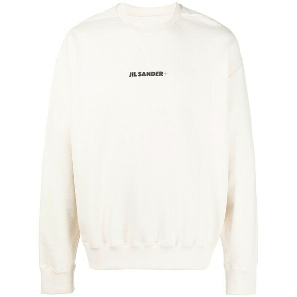 ジル・サンダー メンズ パーカー・スウェットシャツ アウター Logo-print crew neck sweatshirt Neutrals