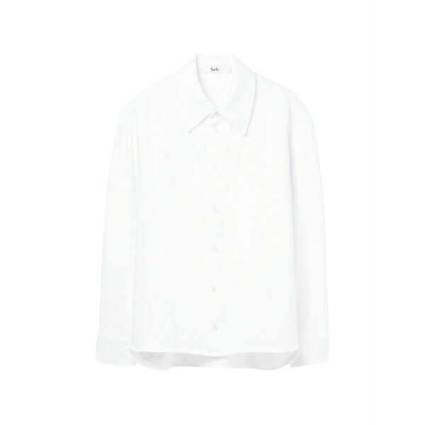 空想科学小説アール メンズ プルオーバー トップス Bobby crinkled shirt White