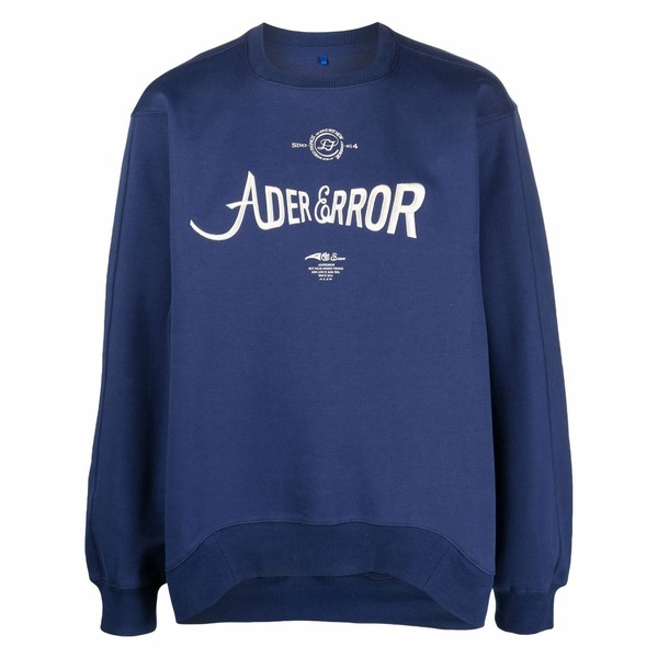 アーダーエラー メンズ パーカー・スウェットシャツ アウター Logo-print long-sleeve sweatshirt  Blue