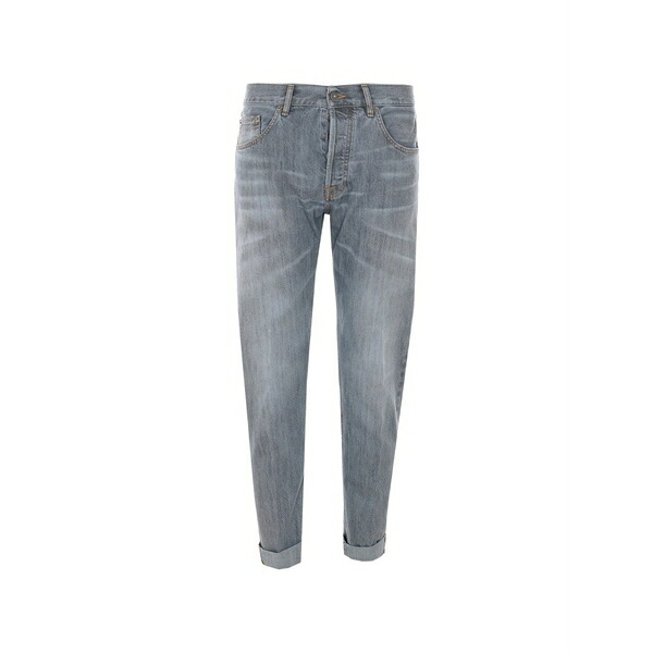 ドンダップ メンズ ジーンズズボン下 ボトムス Icon cuffed-hem jeans Grey