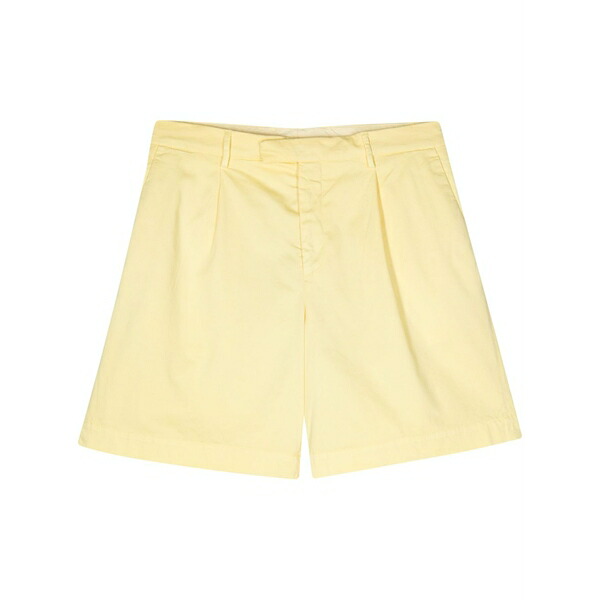 ラルディーニ メンズ 心地好いズボン下 ボトムス Pleat-detailing bermuda shorts Yellow