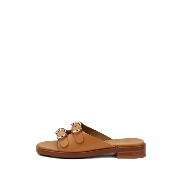 亭主持ち レディース サンダル シューズ Double-strap buckle sandals Brown