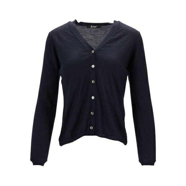 ラ さくら色 レディース ジレー アウター V-neck cardigan Blue