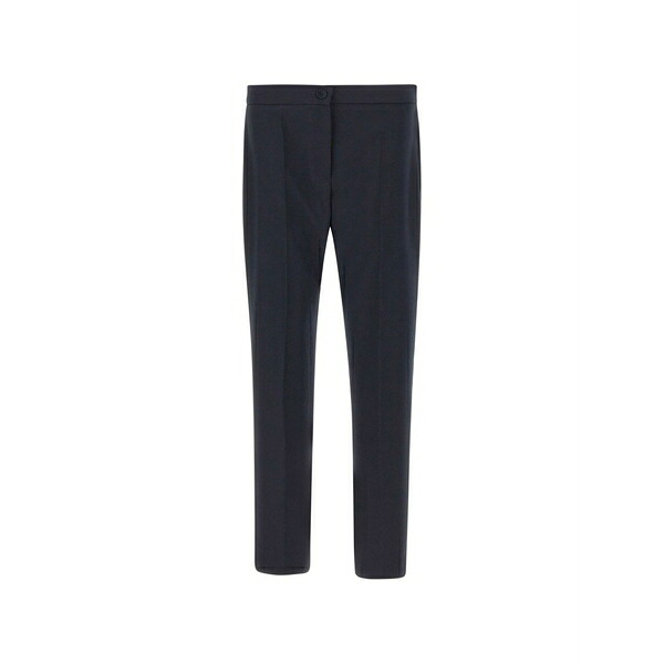 エレナ 食用粉 レディース 心地よいズボン下 ボトムス Button crease trousers Blue