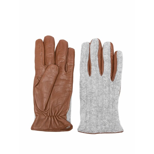 イレブンティ メンズ グローブ 付属物 Cable-knit gloves Brown