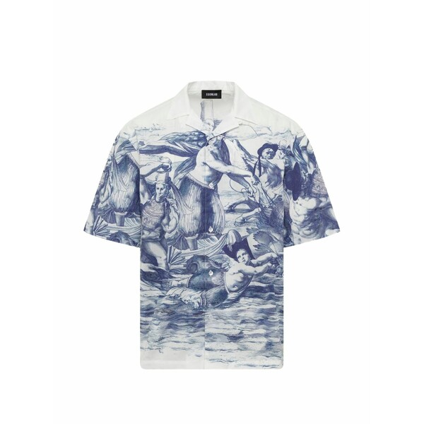 エゴンラボ メンズ プルオーバー トップス Breizh-print cuba shirt Blue