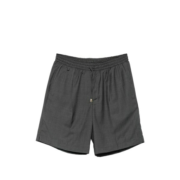 ブリ後ろ側 1949 メンズ 心地よいズボン下 ボトムス Molokaip pleated drawstring shorts Grey