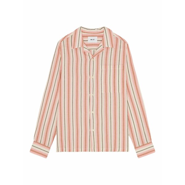 エヌエヌ77 メンズ プルオーバー トップス Striped button-up shirt Pink