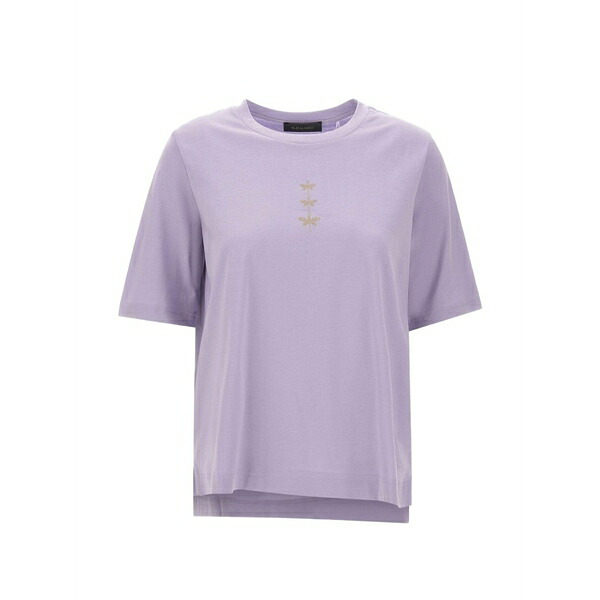 エレナ 食用粉 レディース ティーシャツ トップス Dragonfly-appliqu￡ cotton t-shirt Purple