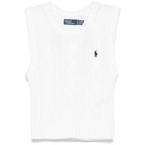 ラルフローレン レディース カットソー トップス Cable-knit vest White