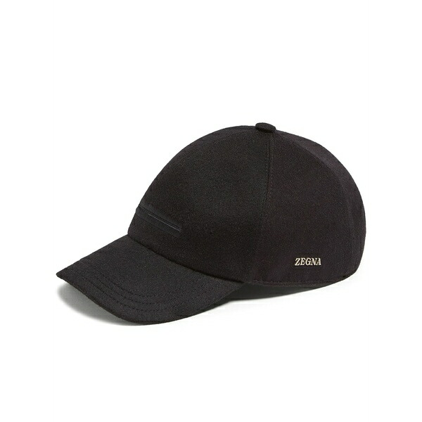 ゼニア メンズ かぶり笠 添え物 Oasi baseball cap Black