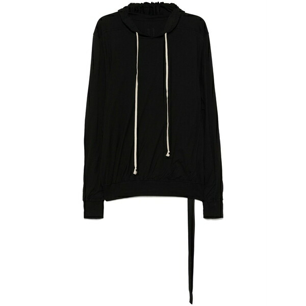 リックオウエンス メンズ パーカー・スウェットシャツ アウター Cotton hoodie  Black