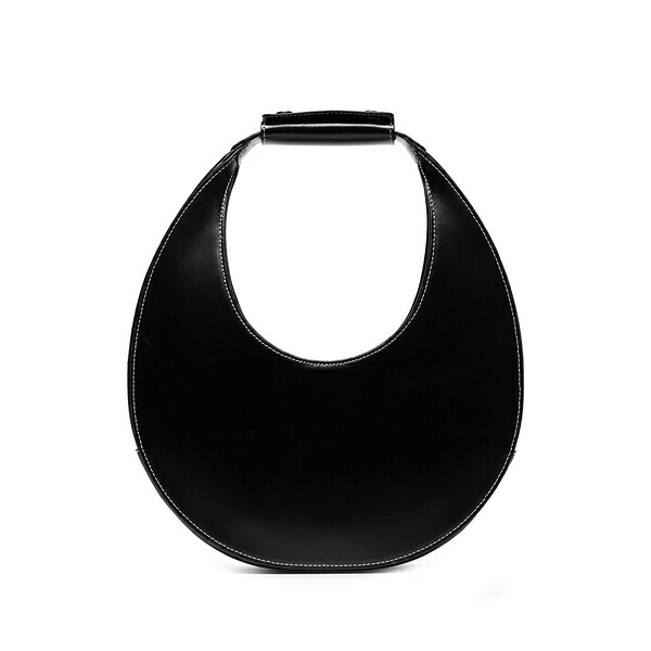 ステゥド レディース トートバッグ 御徒面子 Moon leather tote bag Black