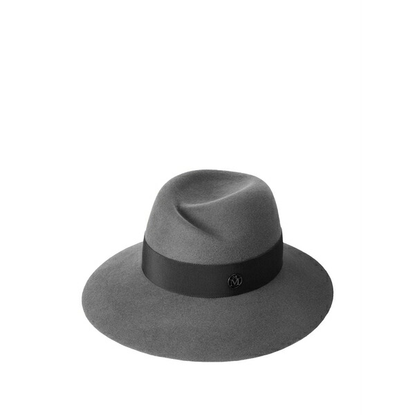 メゾンミッシェル  レディース かぶり笠 添え物 Logo-plaque hat Grey