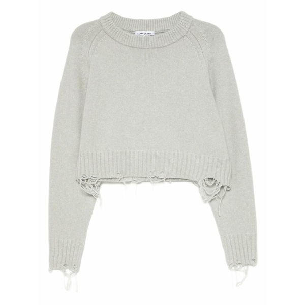ファースト 古典派音楽 レディース 編み物\u0026スウェーター アウター Damaged knitted top Grey
