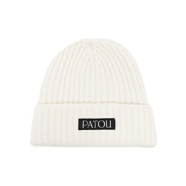 ジャンパトゥ メンズ かぶり笠 佩び物 Logo-patch ribbed beanie White