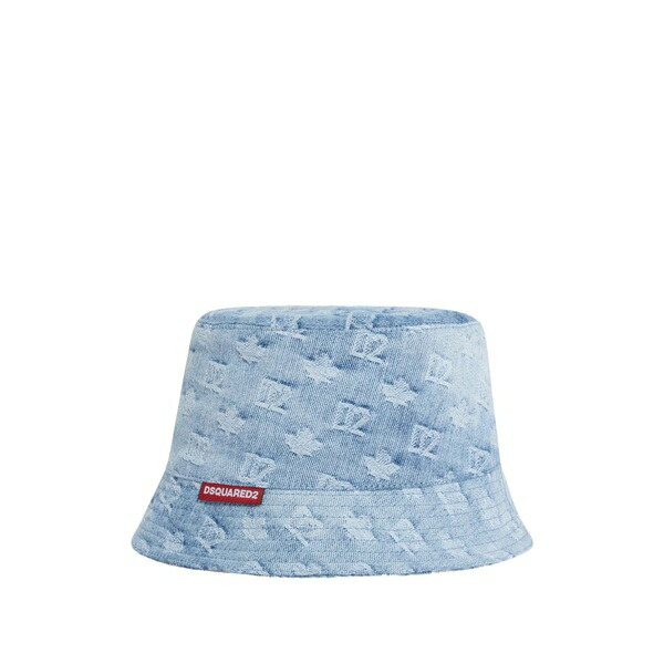 ディースクエアード メンズ 帽子 アクセサリー Monogram bucket hat Blue|asty